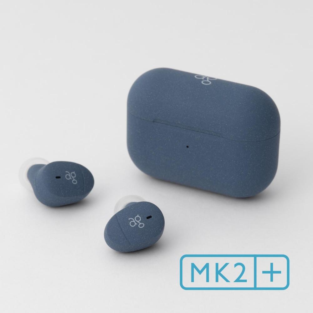 完全ワイヤレスイヤホン ag COTSUBU MK2+ NAVY 小さい/軽い/ オートペアリング/ 片耳モード/マイク/通話/IPX4