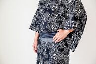 【男性用】琉球紅型の型紙デザインから生まれたモノトーン浴衣「琉球鯔背」｜Shoutarou Bingata NAHA