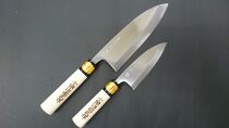 ☆小鍛治国武作　出刃庖丁  180mm,120mm（霞研）２本セット