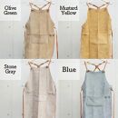 SKLO 一枚革の良さ、強さも生かす焚火エプロン（肩紐：革）　Olive Green（オリーブグリーン）