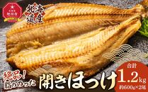 絶品脂ののった 北海道産 開きほっけ 約1.2kg (約600g×2尾セット)_03898