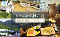 八雲温泉おぼこ荘 宿泊割引券 40,000円分【 宿泊券 割引券 旅行 ホテル ホテルチケット 宿泊チケット チケット 40,000円分 観光 宿泊 ご当地 八雲町 北海道 】