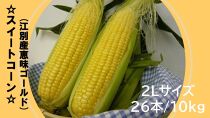 先行予約 スイートコーン（恵味ゴールド）２Lサイズ26本入り 10kg 2025年夏発送！