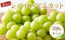 929.【訳あり】シャインマスカット 350g×4パック ≪果物 フルーツ くだもの≫　※2025年8月下旬頃～9月下旬頃に順次発送予定