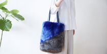 OKADA TEXTILE  切り替えトートバッグ（ロイヤルブルー×チャコールグレー）【ポイント交換専用】