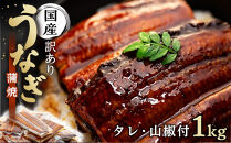 訳あり 国産 うなぎ 1食 パック 合計1kg 山椒 付き タレ 30個 付 数量限定