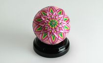 【加賀手まり】（ピンク）花てまり・小［黒塗台］  石川 金沢 加賀百万石 加賀 百万石 北陸 北陸復興 北陸支援
