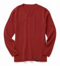 NUONEメンズVネックプルオーバー　ダークレッド 2(L)