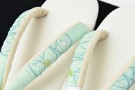 ぞうり　白の台にブルーの花緒　Ｌサイズ