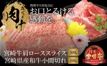 宮崎牛 肩ローススライス300ｇ 宮崎県産和牛小間切れ100ｇ  K18_0030_6