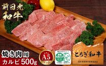 とちぎ和牛・前日光和牛（焼き肉用カルビ500g）｜肉 お肉 和牛 最高級 A5ランク A5等級 焼肉